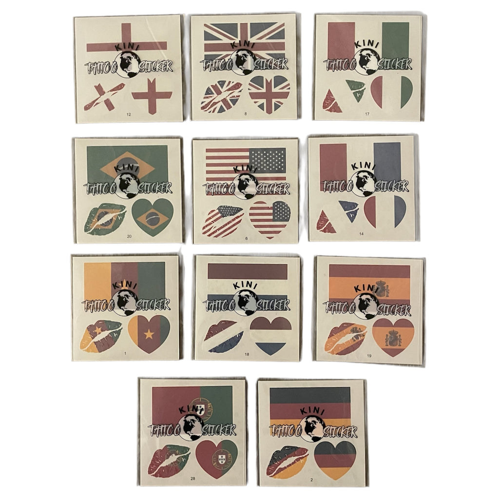 Country Flag Temporary Tattoos (PACK OF 3)