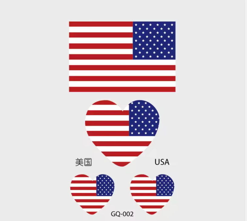 Country Flag Temporary Tattoos (PACK OF 4)