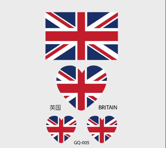 Country Flag Temporary Tattoos (PACK OF 4)