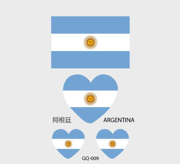 Country Flag Temporary Tattoos (PACK OF 4)