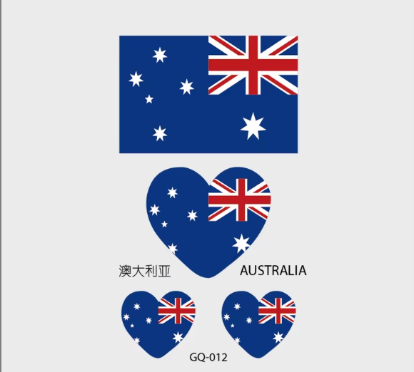 Country Flag Temporary Tattoos (PACK OF 4)