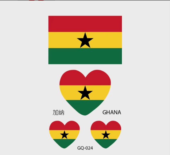 Country Flag Temporary Tattoos (PACK OF 4)