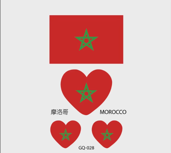 Country Flag Temporary Tattoos (PACK OF 4)