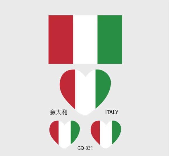 Country Flag Temporary Tattoos (PACK OF 4)