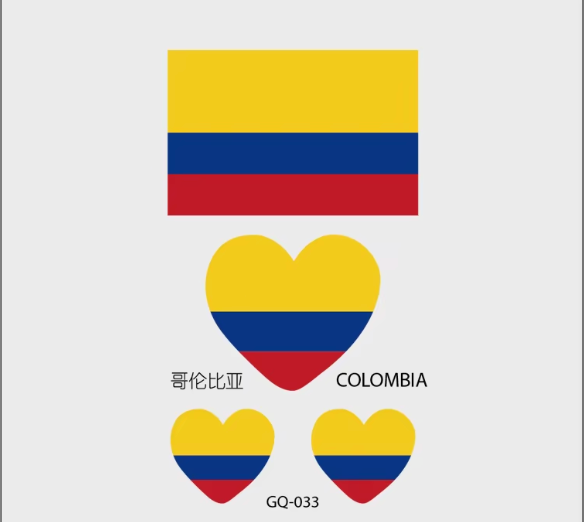 Country Flag Temporary Tattoos (PACK OF 4)