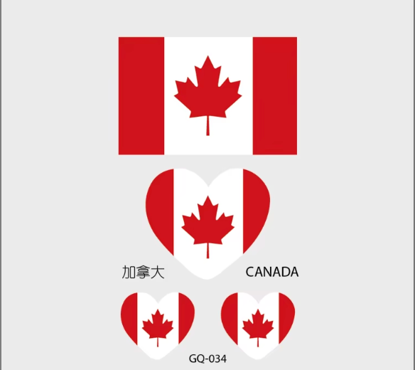 Country Flag Temporary Tattoos (PACK OF 4)