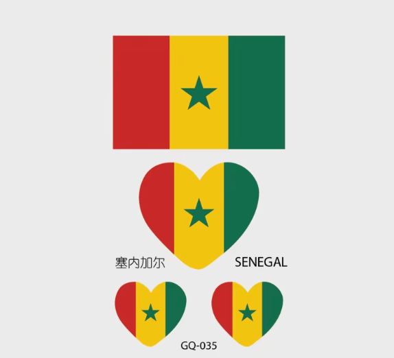 Country Flag Temporary Tattoos (PACK OF 4)