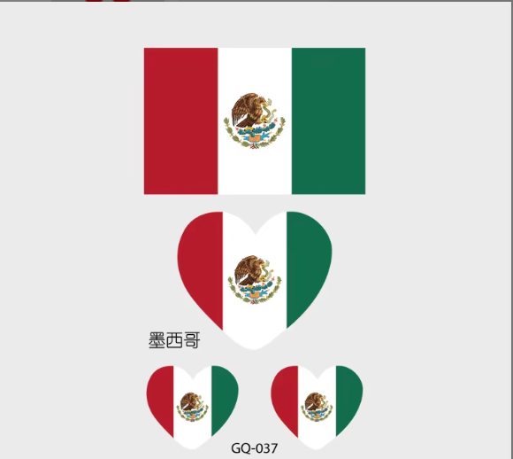 Country Flag Temporary Tattoos (PACK OF 4)